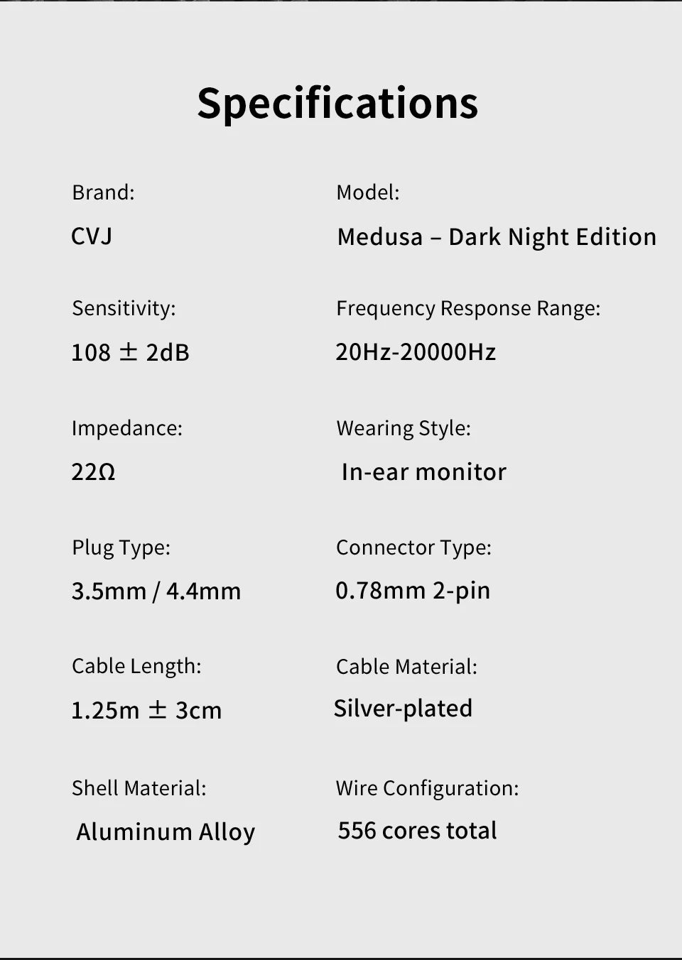 CVJ X R2E3 Medusa Dynamic Driver In-Ear Earphones, HiFi Wired Earphones with Dual Layer Acoustic Design, Venting System, Audiophile Sound Performance