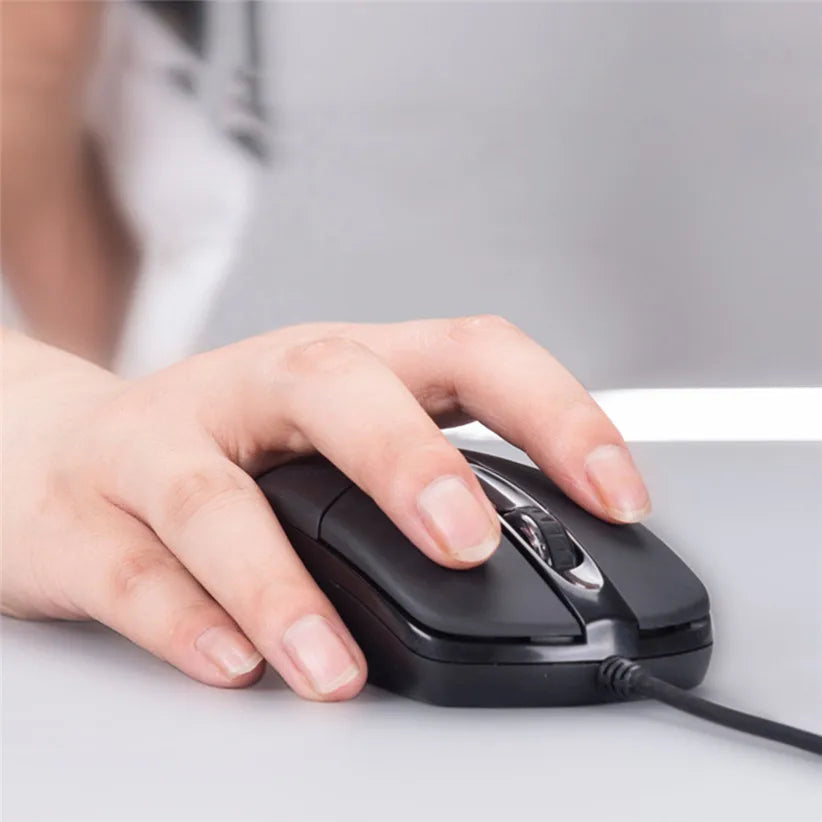 Ergonomic USB Wired Mouse 1200 DPI Optical Computer Mouse, 3-Button Wired USB Mouse for Laptop, Desktop, Office & Home
