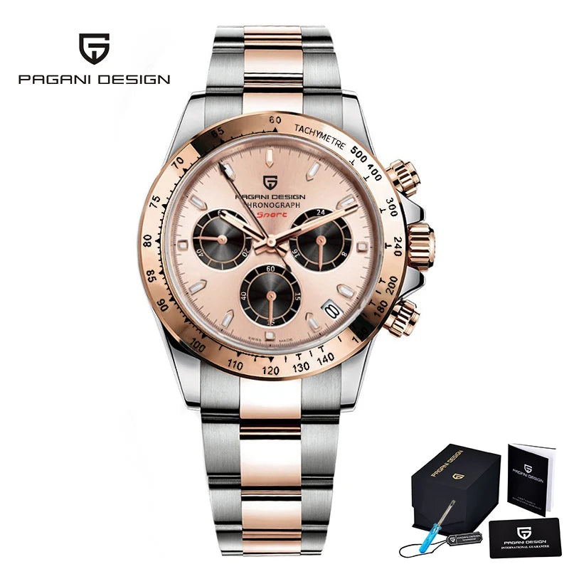 2026 New PAGANI DESIGN Chronograph Luxury Quartz Wrist Watch For Men Automatic Date 100M Waterproof JAPAN VK63 Movt Reloj Hombre