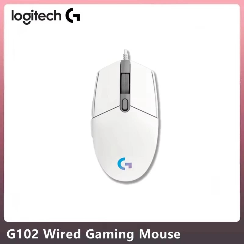 Logitech G102 G203 Wired Gaming Mouse 8200 DPI RGB Backlit Mouse with 2.1M USB Cable, Precision PC Gaming Mouse for Laptop & Office