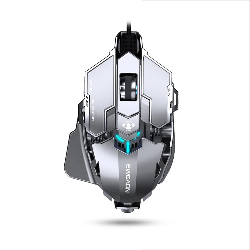Mechanical Metal Gaming Mouse Wired Ergonomic RGB Gaming Mouse, 12800 DPI Optical USB Gaming Mouse with 7 Programmable Buttons for PC & Laptop