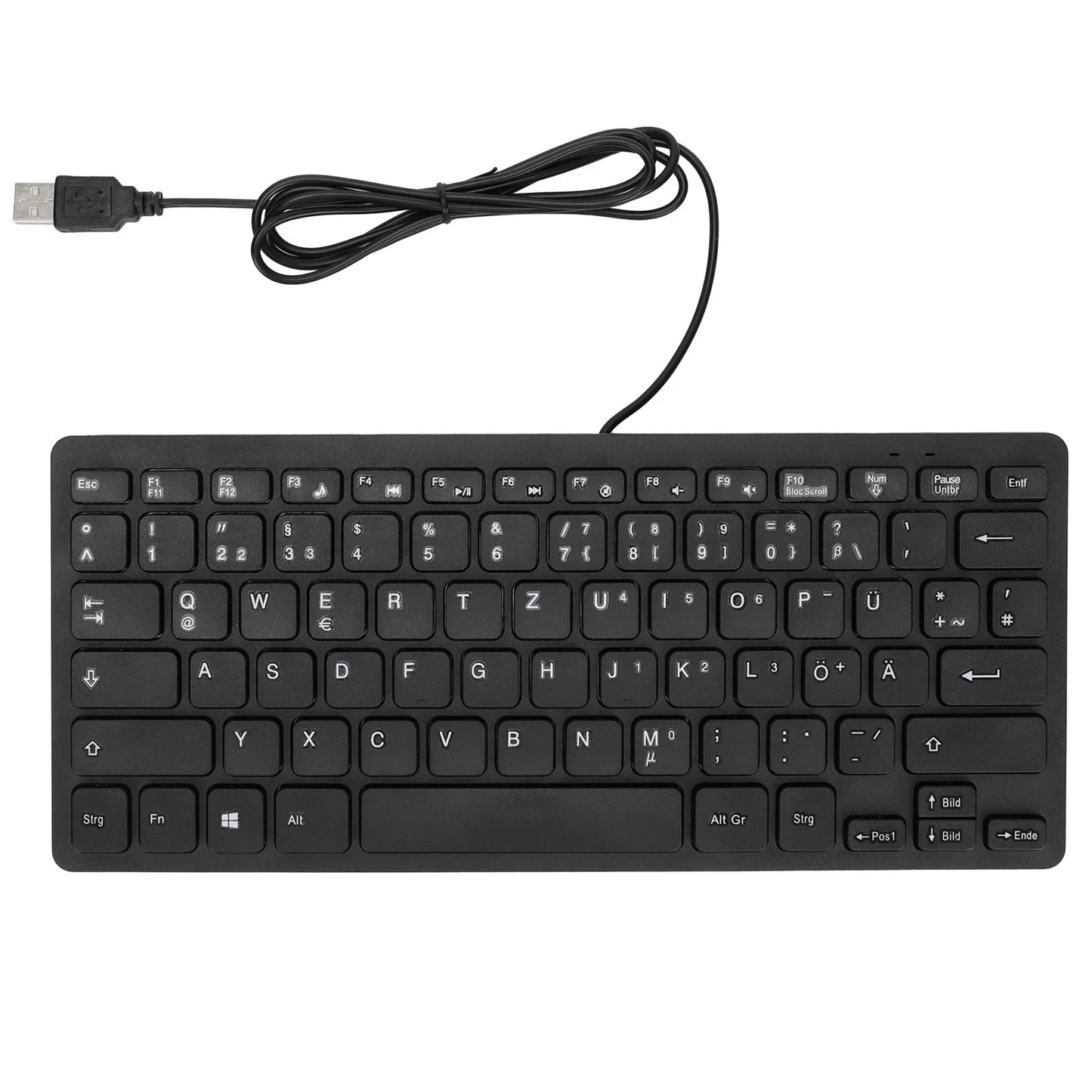 78 Keys Russian French German Keyboard Ergonomic Design UltraThin Mini Durable USB Wired Mechanical Keyboard for PC Laptops