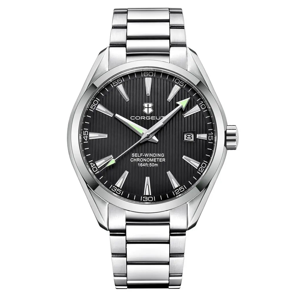 Luxury NH35 Corgeut Watch Men's 41mm Sport Clock Automatic Mechanical Wristwatch Sapphire Steel Band