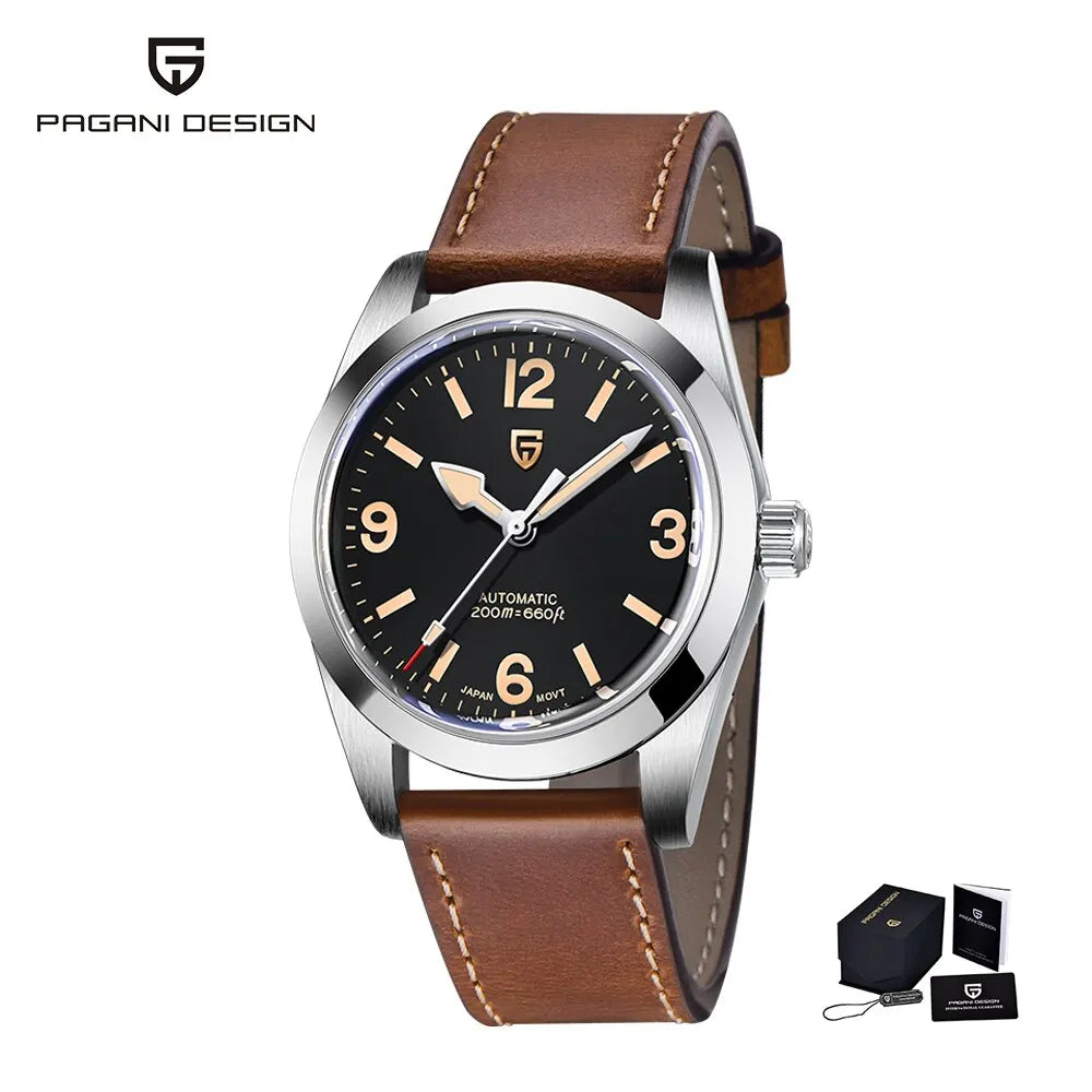 PAGANI DESIGN 2026 New 36MM Men Automatic Mechanical Watches Sapphire Stainless Steel AR Coating 20Bar Clock Watch