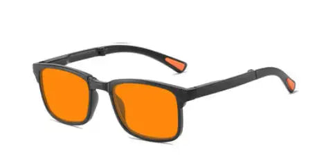 Night Vision Retro Square Women Anti Blue Light Sunglasses UV400 Men Computer Game Anti Radiation Red Orange Sleep Lens Eyewear
