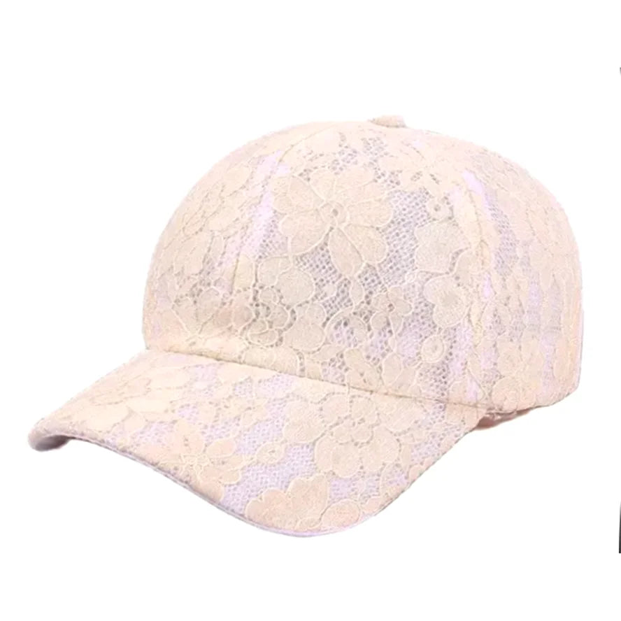 Princess Style Lace Embroidery Mesh Flower Spring and Summer Women Baseball Caps Breathable Lady Snapback Hats Young Girl BQ091