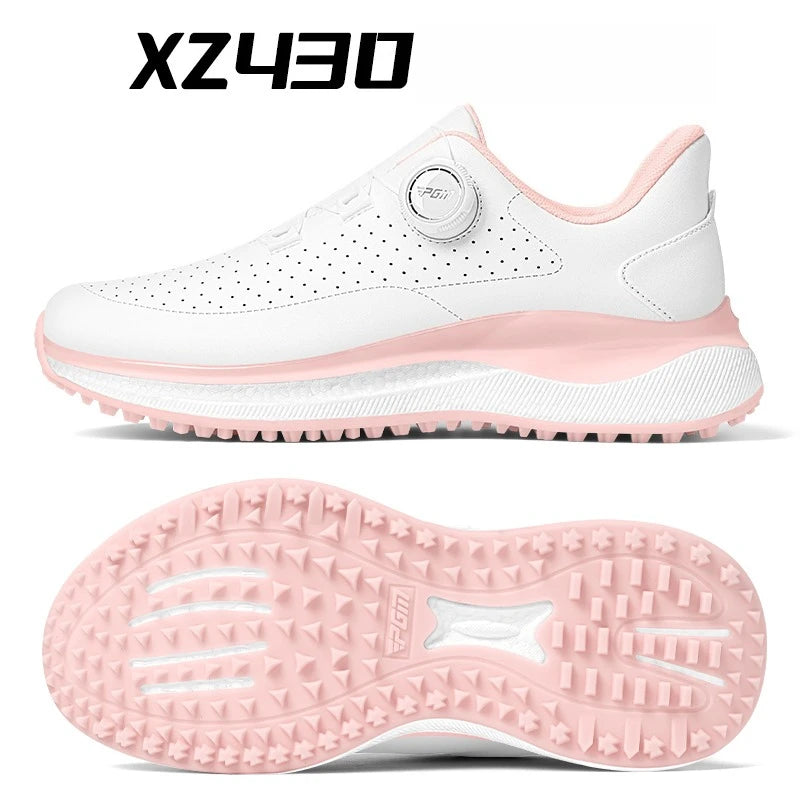 PGM Women Golf Shoes Summer Heat Dissipation Breathable Holes High Elasticity Height Outdoor Sports Sneakers XZ430