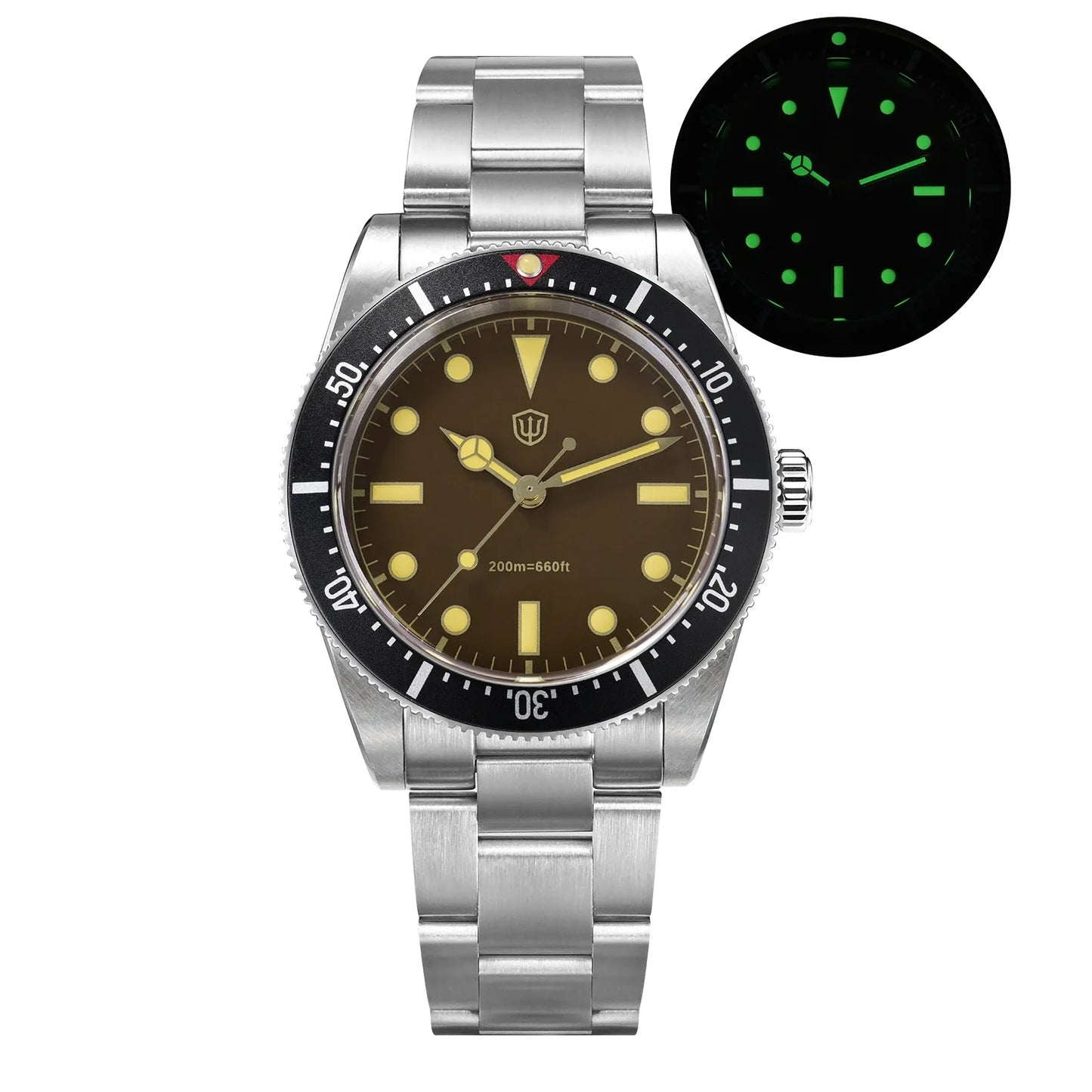 Watchdives WD7922 BB54 Watch VH31 Sweep Second Movement Sapphire Crystal 20bar Waterproof C3 Luminous 37mm Vintage Watches