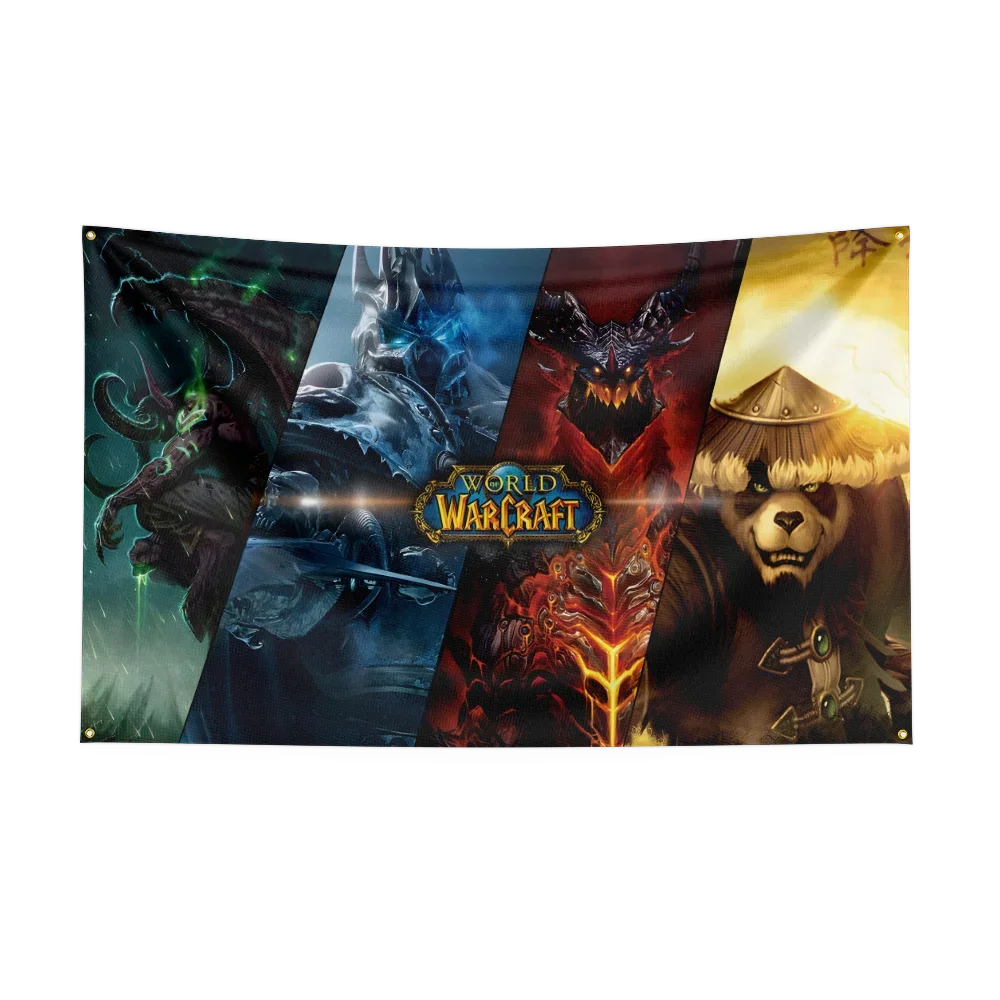 90X150CM Worlds of Warcrafts Wow Flag Polyester Digital Printed Game Tapestry Curtain For Decor dota1s