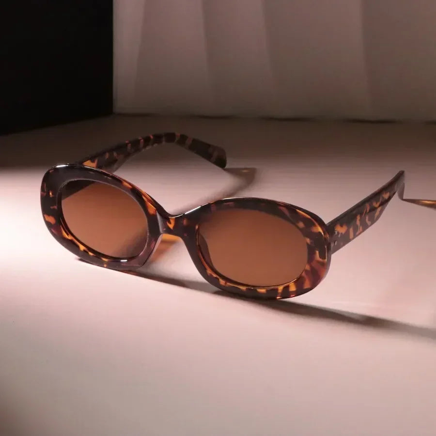 Round Luxury Oval Sunglasses Women Men Brand Designer Cute Black Sun Glasses Female Male Colors Mirror Oculos De Sol