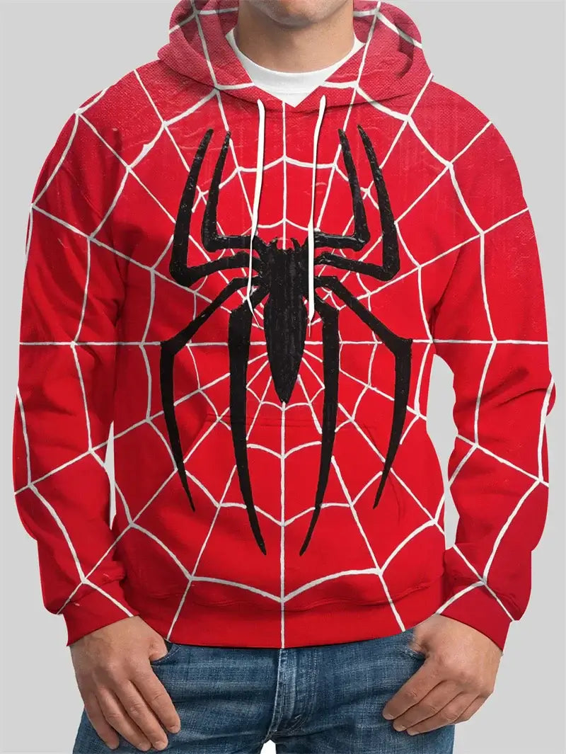 Spider Pattern Men's Fashion Hoodies Long Sleeve Autumn Winter 3D Print Street Hip Hop Sweatshirts 6XL Plus Size Casual Hoodies, Produit gaming premium Fraquane