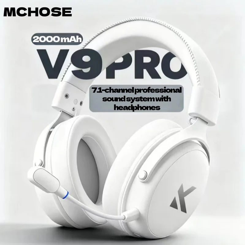 MCHOSE V9 Pro Gaming Wireless Headset7.1 Surround Sound Headphones Noise Canceling Mic Low Latency Lightweight for PS5 PC SWITCH