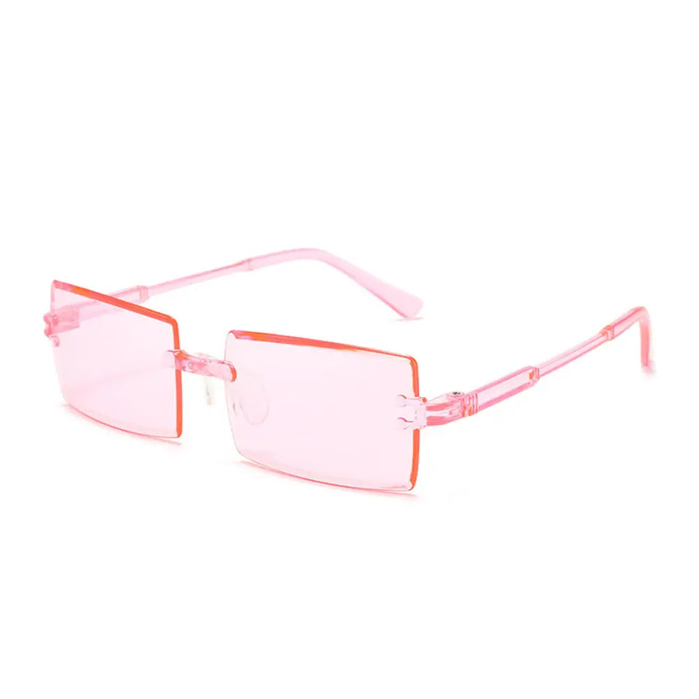 Vintage Sunglasses Rimless Cut Edge Sunglasses Fashion Designer Shades Luxury Brown Green Sunglasses UV400 for Men Women