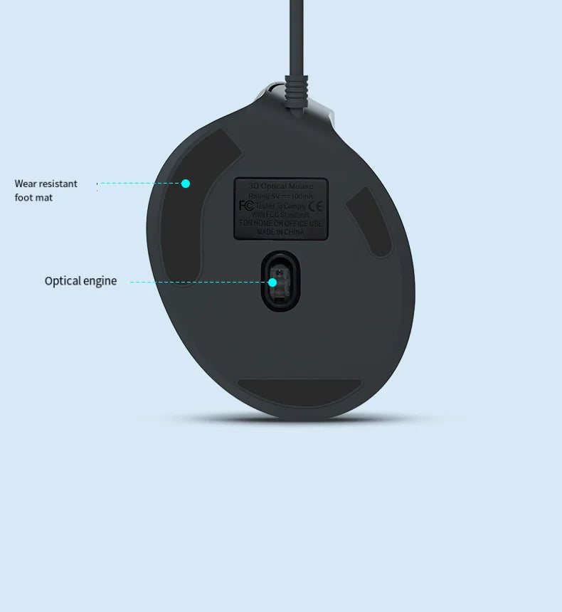 Wired Right Hand Vertical RGB Ergonomic Gaming Mouse, USB Optical Ergonomic Mouse with 3200 DPI, Vertical Wired Mouse for PC, Laptop & Computer
