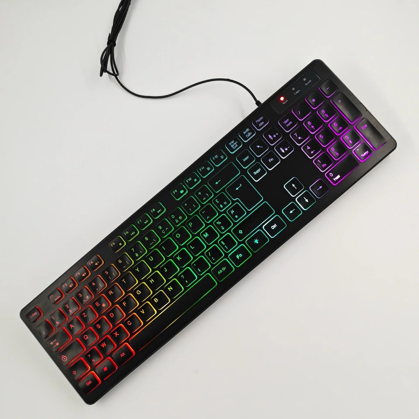 FUYUMY RGB Wired Gaming Keyboard USB Computer Gaming Keyboard with 104 Keys, Backlit Ergonomic Gaming Keyboard for PC, Laptop, Office & Home