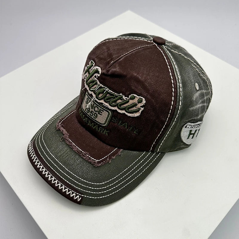Korean Vintage Washing Men Women Baseball Hats Cotton Snapback Caps Embroidery New Versatile Fashion Letter Leisure Distress