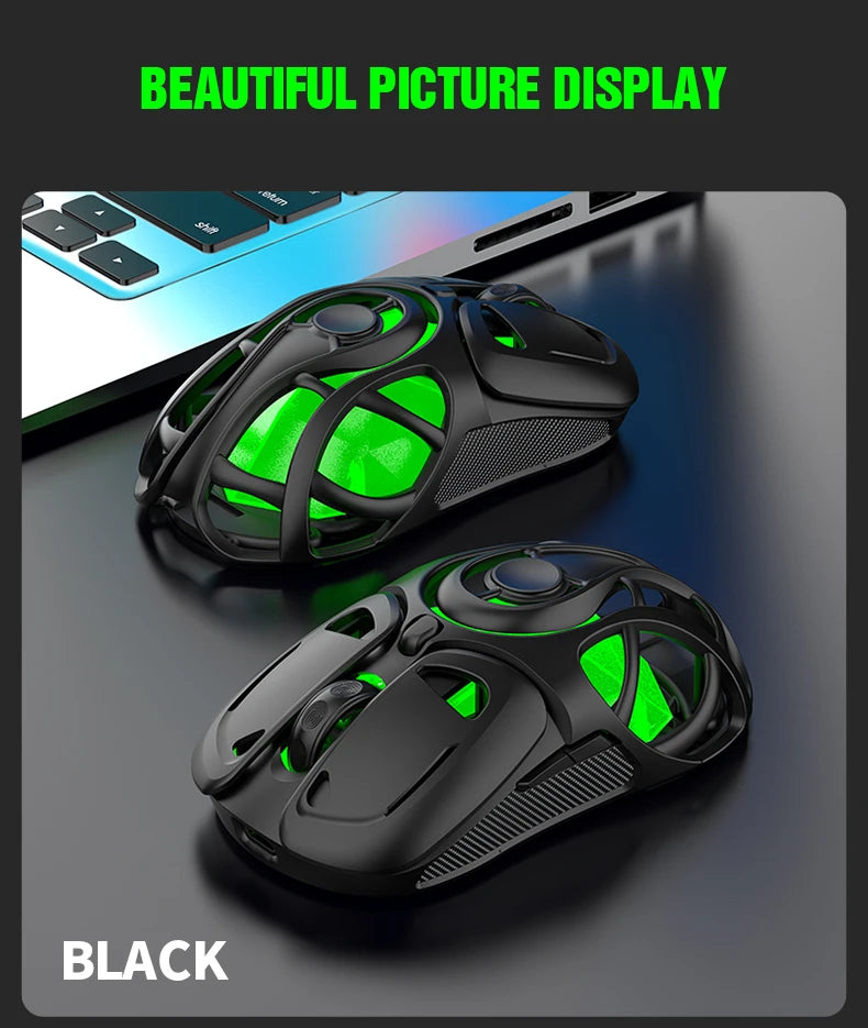 X10 Tri-Mode Gaming Mouse Wireless Bluetooth Gaming Mouse, 10000 DPI RGB Rechargeable Gaming Mouse, BT/2.4G/Wired Gaming Mouse for PC, Mac & Laptop