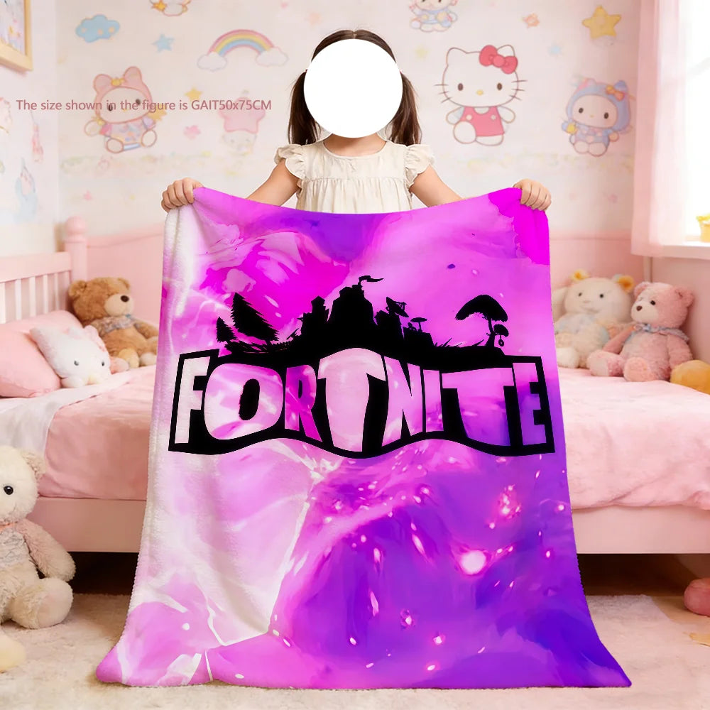 F-Fortnite deka s logotipom igre, mekana deka za piknik, krevet, kauč, dom i spavaću sobu, udobna, topla i komforna