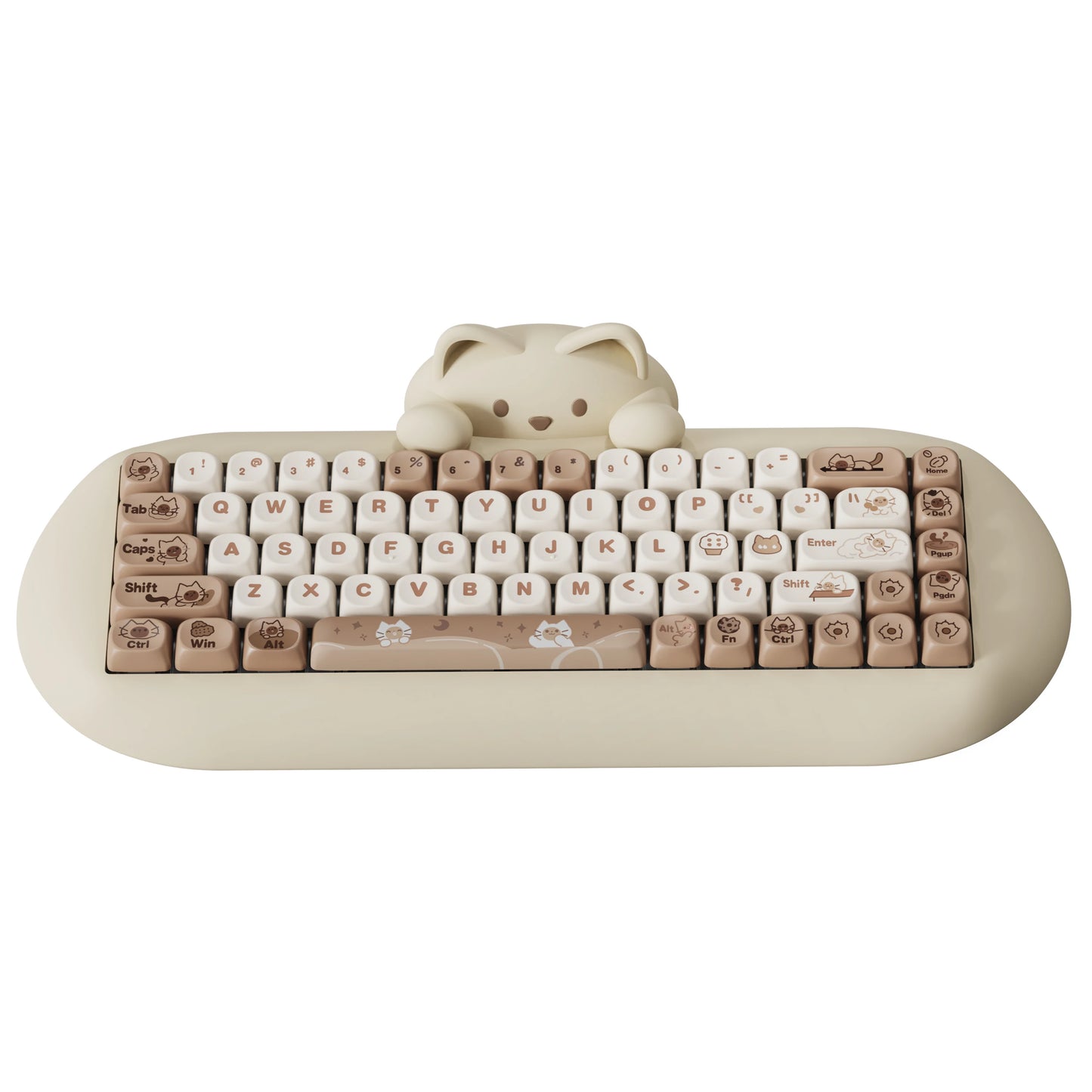 YUNZII C68 Wireless Gaming Keyboard, 65% Hot Swappable Mechanical Keyboard with RGB Backlit, Tri-Mode Bluetooth Gaming Keyboard, Cute Cat Ergonomic Keyboard