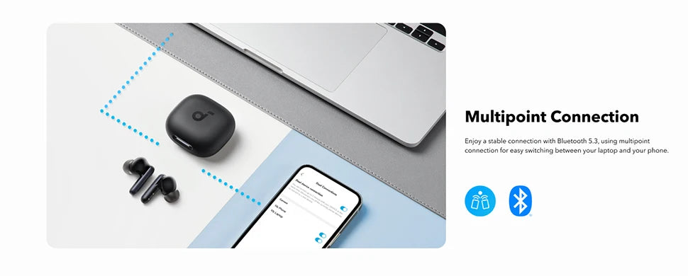 Soundcore P40i by Anker Wireless Earbuds with ANC, BassUp Technology, 60H Playtime & Bluetooth 5.3