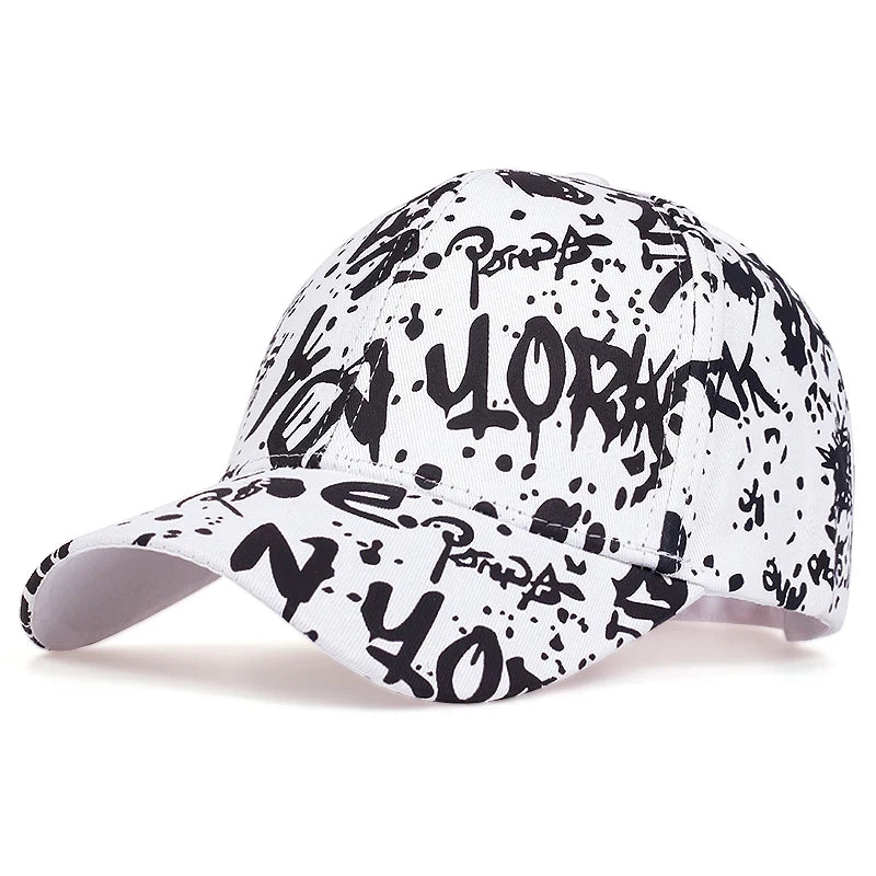 Unisex Letter Graffiti Print Baseball Caps Spring Autumn Outdoor Adjustable Casual Hats Sunscreen Hat