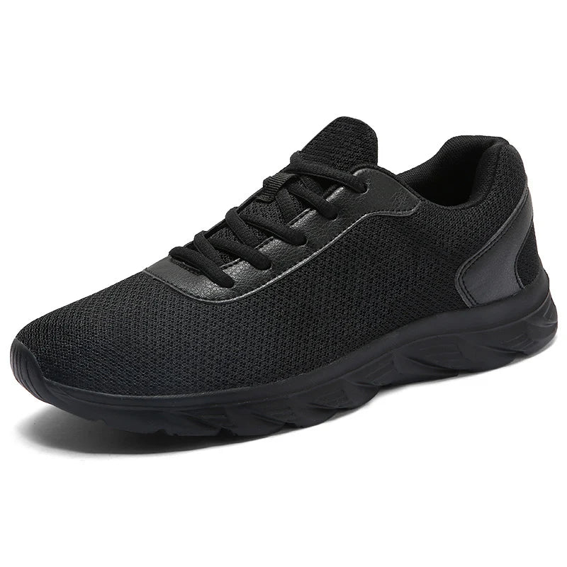 Men's casual sports shoes men's shoes black mesh breathable running shoes men's soft bottom light flat bottom work shoes