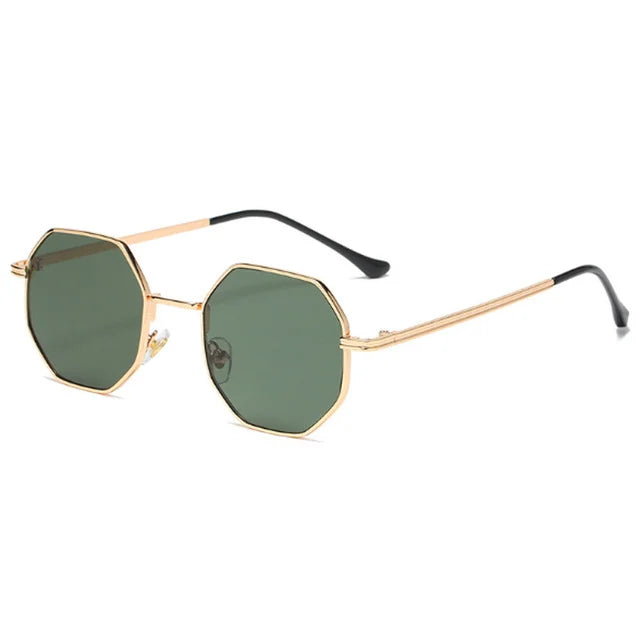 Luxury Square Sunglasses Man Woman Fashion Small Frame Polygon Sun Glasses Metal Vintage Retro Brand Octagon Gafas De Sol UV400