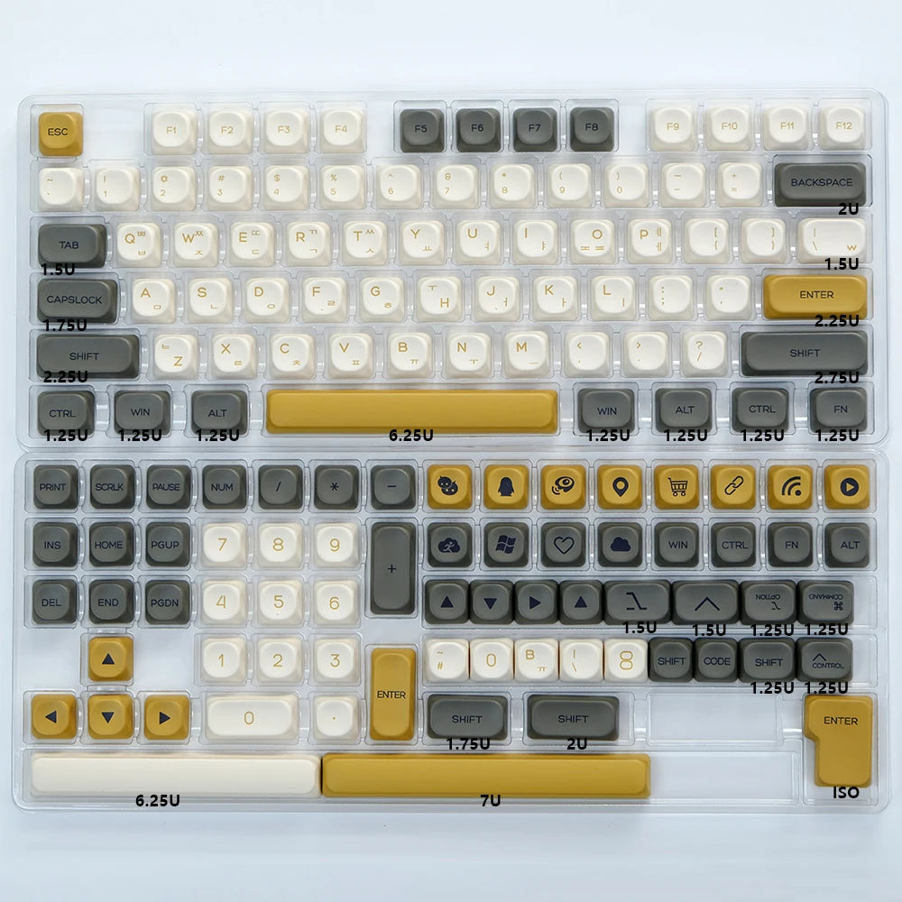 KBDiy KOA Profile Keycap GMK Style Retro 9009 Theme PBT Keycaps For Mechanical Keyboard Gaming KIT Korean 139 Keys ISO Key Cap