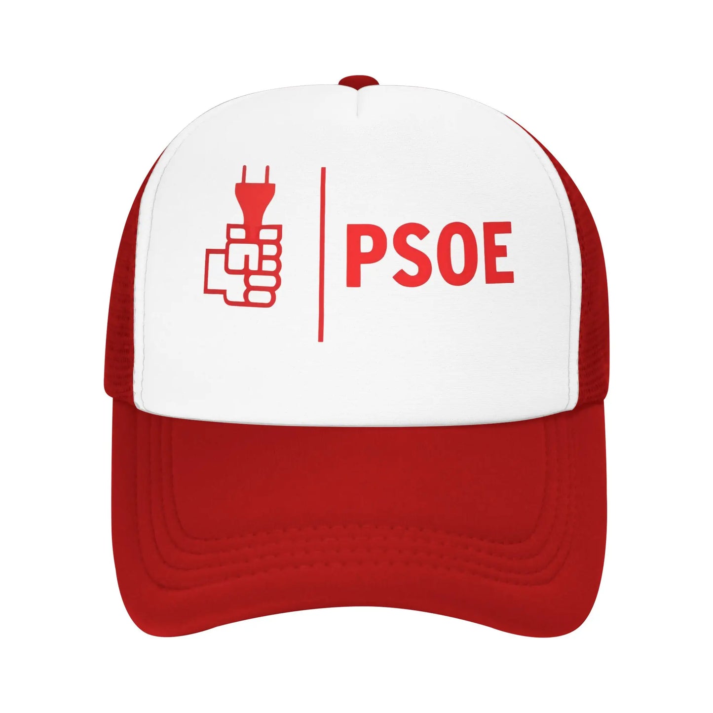 PSOE Logo Pedro Sanchez Mesh Trucker Hat Trendy Summer Breathable Mesh-back Baseball Cap Adjustbale For Casual Wear
