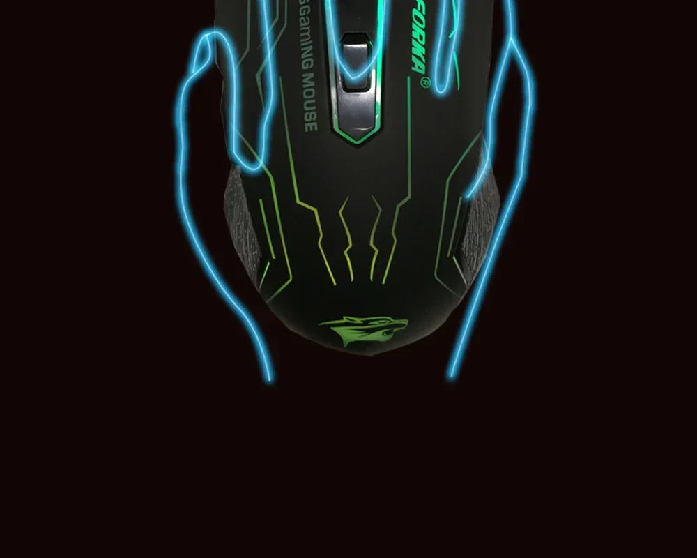 Silent Click USB Wired Gaming Mouse RGB, 6-Button Optical Gaming Mouse with Adjustable 3200 DPI, Ergonomic USB Gaming Mouse for PC, Laptop & Notebook