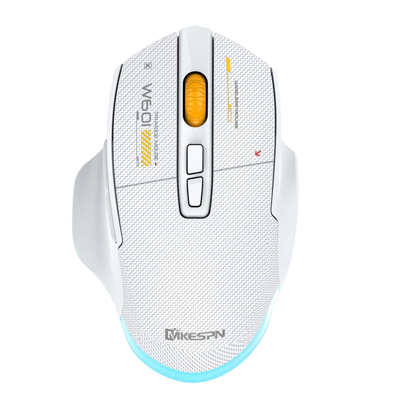 12800DPI Tri-Mode Wireless Gaming Mouse with Bluetooth, 2.4G & Wired Connection, Macro Programming, Carbon Fiber Design, 7 Keys Rechargeable Mouse