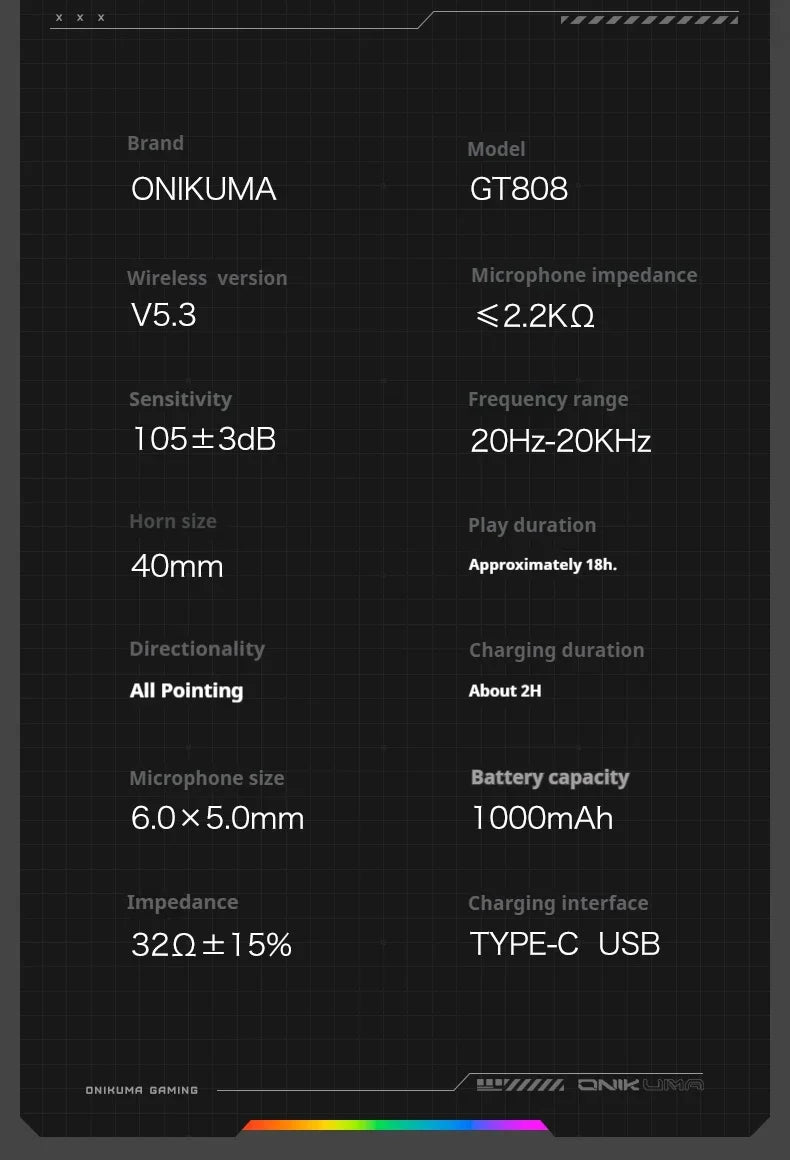 ONIKUMA GT808 Wireless Gaming Headset 2.4G/Bluetooth/Wired 3-Mode Over-Ear Gaming Headphones with Noise Cancelling Mic for PC PS4 PS5