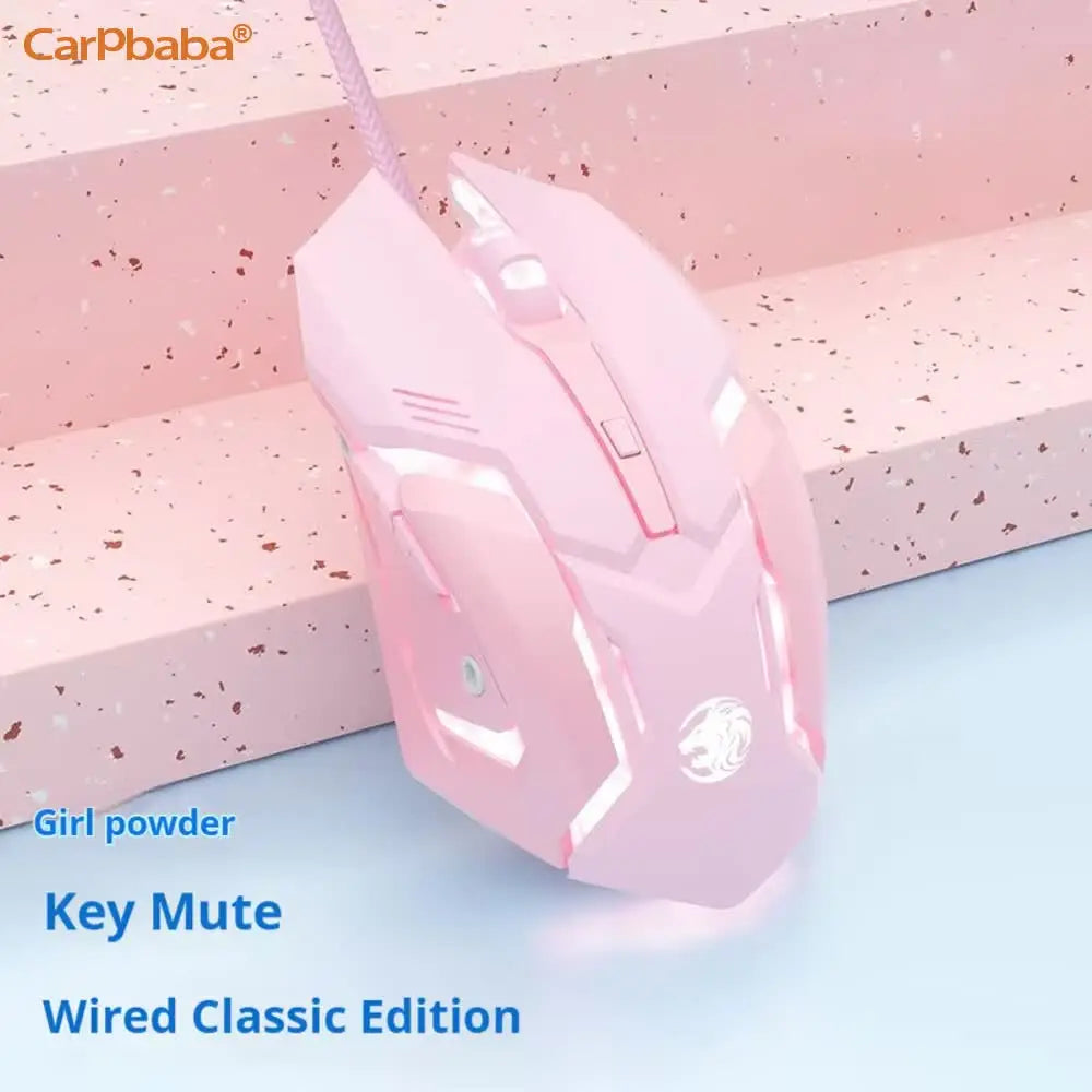 Carpbaba G3 Wired Gaming Mouse Silent Click Pink Mechanical Gaming Mouse for PC, Laptop, MacBook, Office & Esports