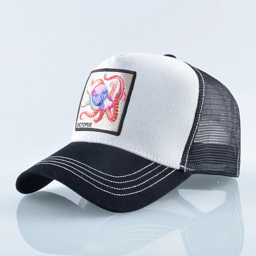Unisex Baseball Cap With Octopus Patch For Men And Women Four Season Snapback Trucker Hats Outdoor Breathable Casual Sports Cap