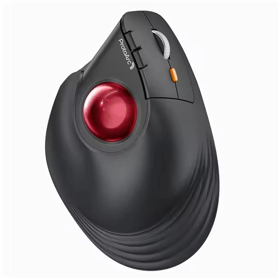 ProtoArc EM05NL Ασύρματο ποντίκι trackball επαναφορτιζόμενο Bluetooth, εργονομικό κάθετο ποντίκι rollerball για υπολογιστή, iPad, Mac, Windows