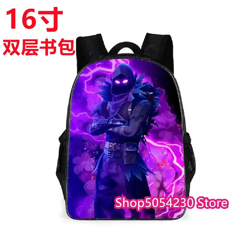 Mochila Fortnited 3PCS para Rapazes, Victory Game, 16 Polegadas, Resistente à Água, Mochila Pré-Escolar, Mochilas Escolares Fixes para o Ensino Básico