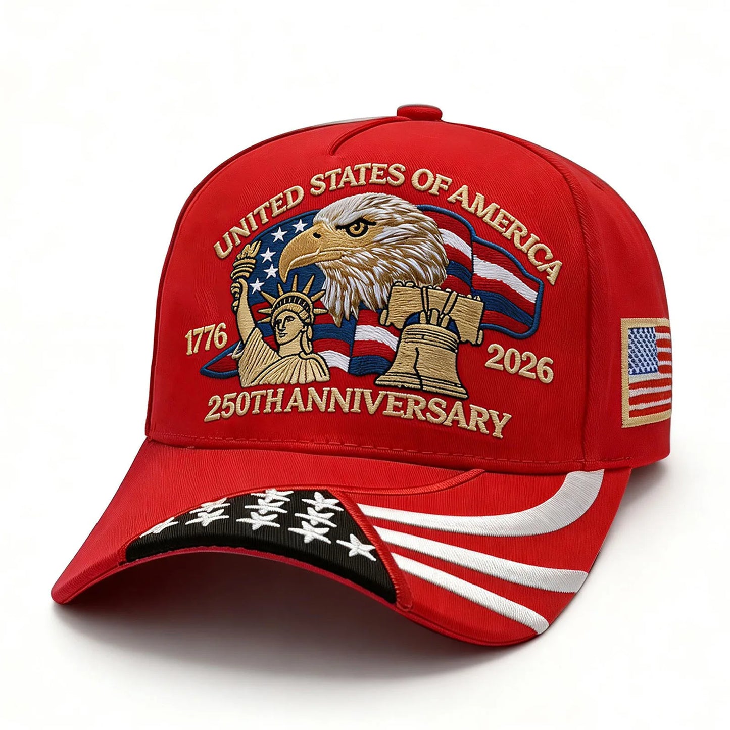 ABLECAP 250th Anniversary USA Hat Embroidered Patriotic Baseball Cap 1776-2026 Independence Day Cap Adjustable Hat for Men Women
