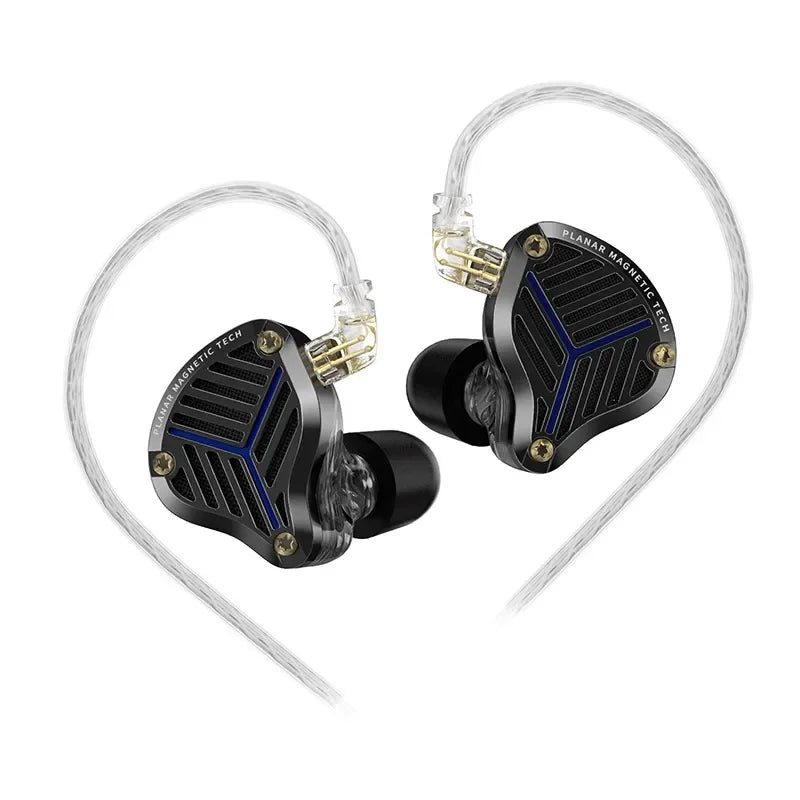 KZ PRX Planar Magnetic IEM Earphones – HiFi Bass In-Ear Monitor Headphones with Silver-Plated Cable