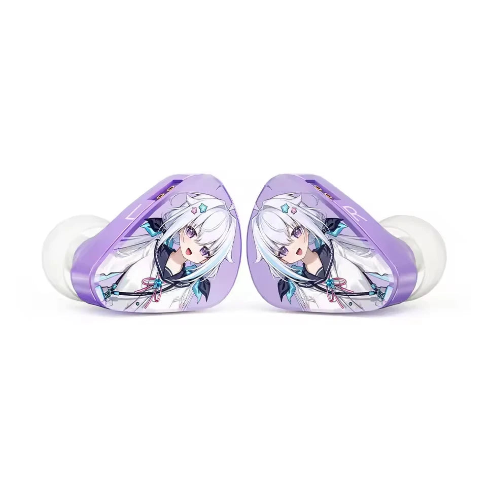 CVJ NOZOMI Wired Hybrid Earphones 2DD+1PD Triple Driver In-Ear Monitors, Planar Magnetic Earbuds with Interchangeable Faceplates for Music & Gaming