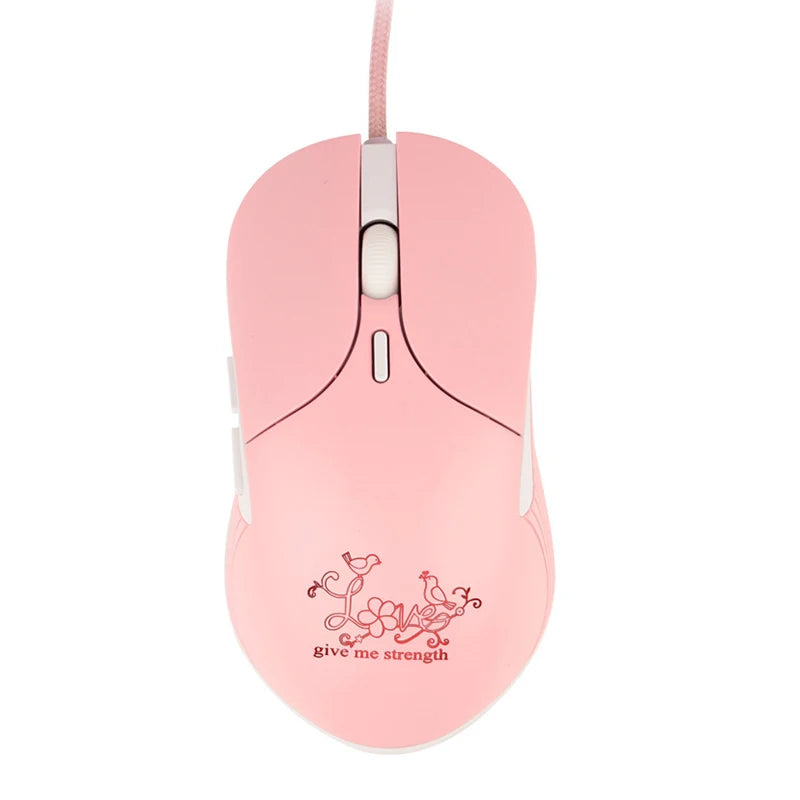 UTHAI DB49 Wired Pink Gaming Mouse, Cute RGB Wired Gaming Mouse with 3200 DPI, Silent USB Computer Mouse for PC, Laptop & Office