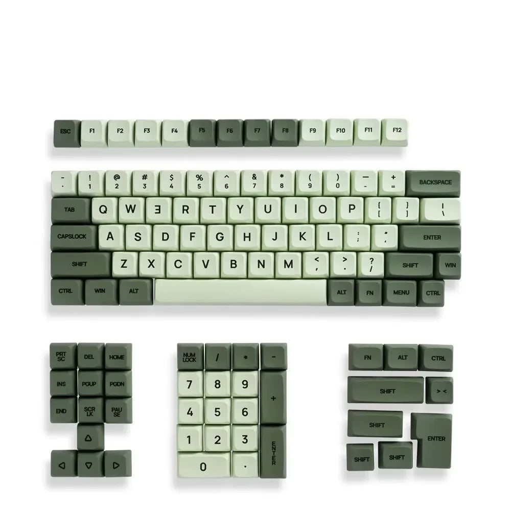 125 Keys XDA PBT Keycaps Set Matcha Green for 61/64/68/75/87/98/104/108 Keys Mechanical Keyboard for Cherry/Gateron/Otemu/Kailh