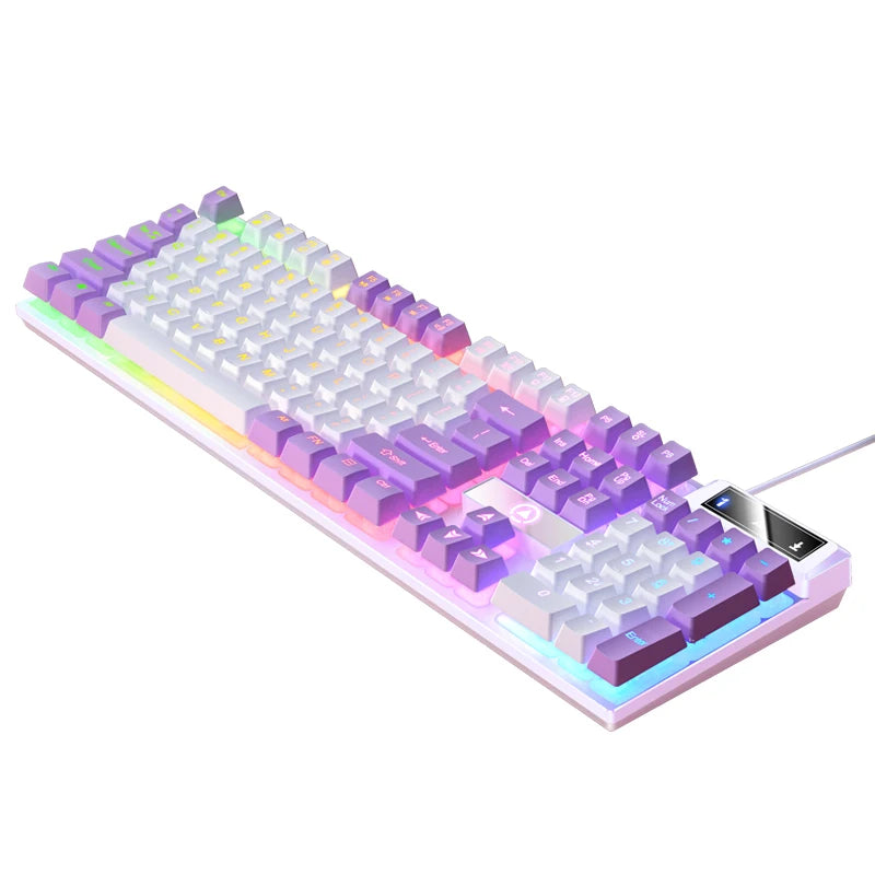 YINDIAO Wired USB Gaming Keyboard with Backlight, 104-Key Ergonomic Gaming Keyboard for PC, Laptop & Desktop, RGB Gamer Keyboard for Office & Gaming