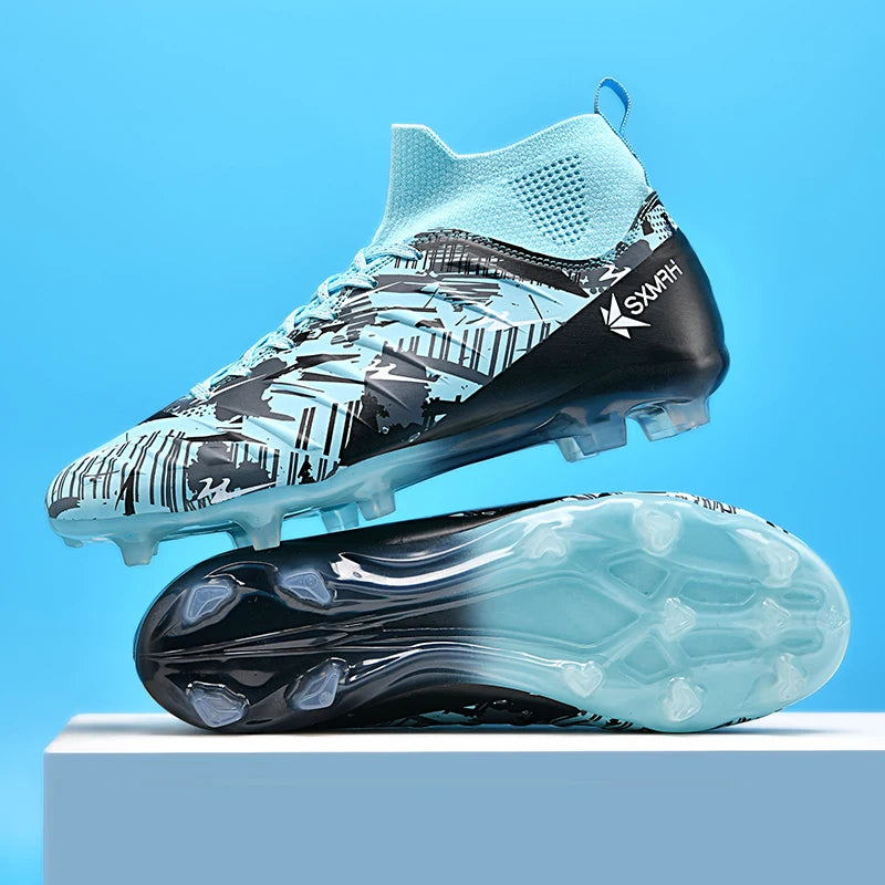 Genuine Double Star Men's High-Top AG Long Stud Football Boots, Professional Match & Training Shoes for Teenagers and Adults