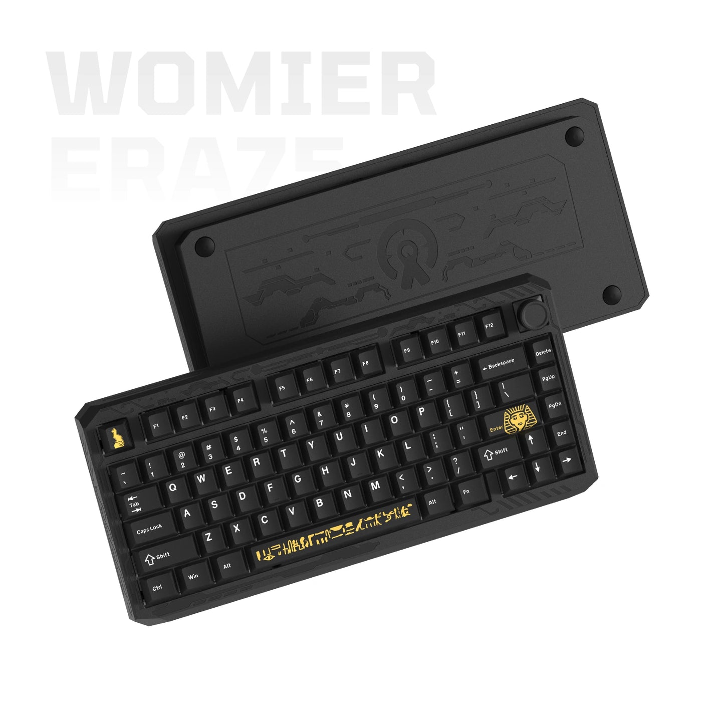 Womier ERA75 V2 75% Wireless Aluminum Mechanical Keyboard with VIA/QMK Knob 3-Mode Gasket Hot Swappable Keyboard for PC Computer