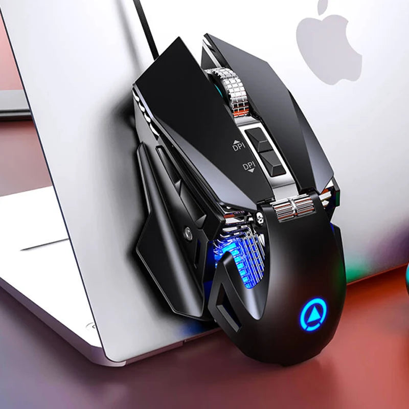 Ενσύρματο gaming ποντίκι esports με οπίσθιο φωτισμό RGB, ρυθμιζόμενο 200-7200 DPI, USB για PC, laptop και παιχνίδια FPS