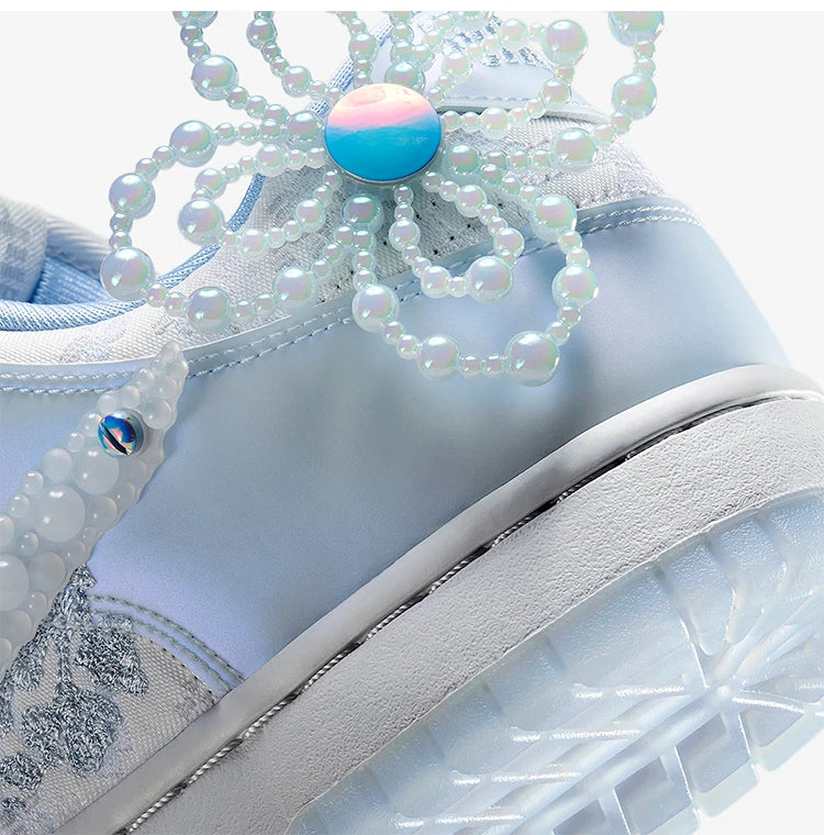 Nike Authentic Dunk Low Women's Fashion Floral Lightweight Casual Sneakers HV8575-100