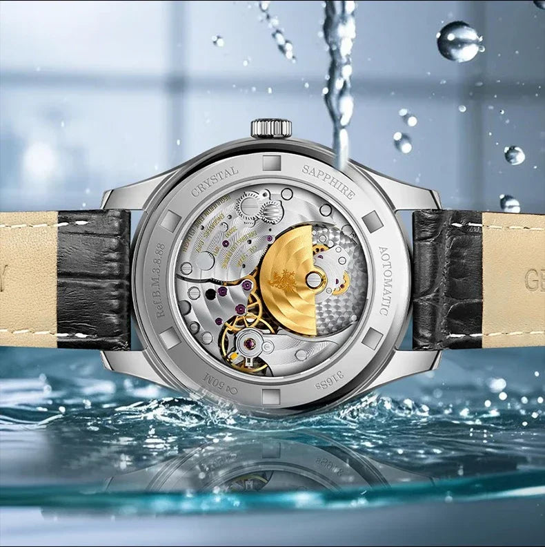 BORMAN Men Luxury Watch 41MM Automatic Watches Mechanical Wristwatch Ulththin Waterproof Sapphire Small Rotor Butterfly Clasp