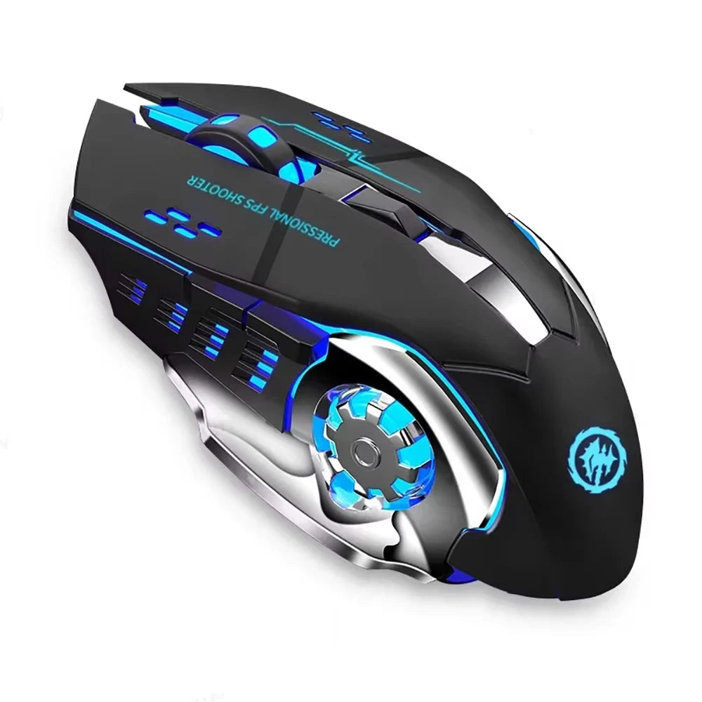 Wireless Bluetooth Mouse Rechargeable 2.4G USB Gaming Mouse, Silent Ergonomic Wireless Bluetooth Mouse with RGB Backlight, Dual Mode Office & Gaming Mouse