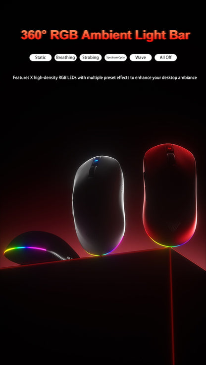 AULA V9 Ultra Wireless Gaming Mouse PAW3950, 8K Polling Rate, Tri-Mode Lightweight Ergonomic Gaming Mouse for PC & Esports