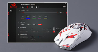 Redragon M916AK PRO 3-Mode Ultra-Light Wireless Gaming Mouse, 26K DPI Anime Gaming Mouse with PixArt 3395 Sensor, Programmable RGB Gaming Mouse